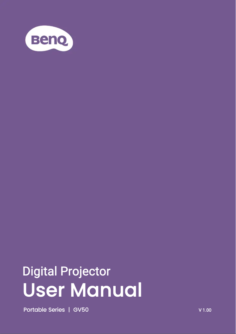 Page n°1 - Manuel utilisateur BenQ GV50