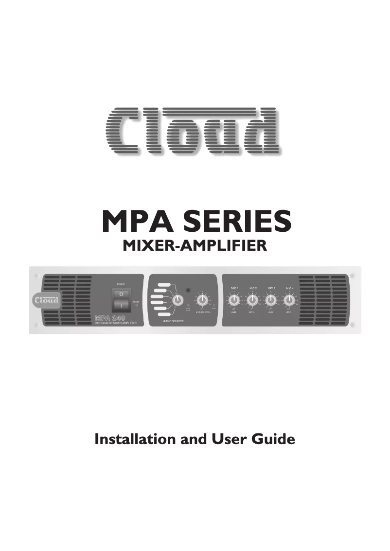 Page n°1 - Manuel utilisateur Cloud MPA240