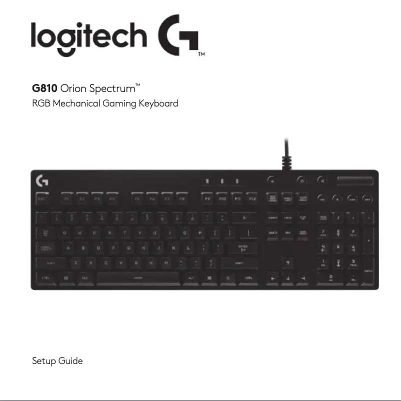 Page 1 de la notice Manuel utilisateur Logitech G810 Orion Spectrum