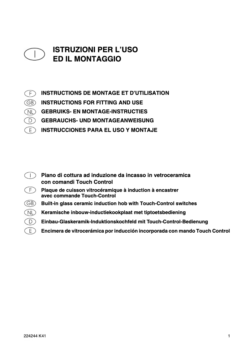 Page n°1 - Manuel utilisateur Smeg SE2842ID