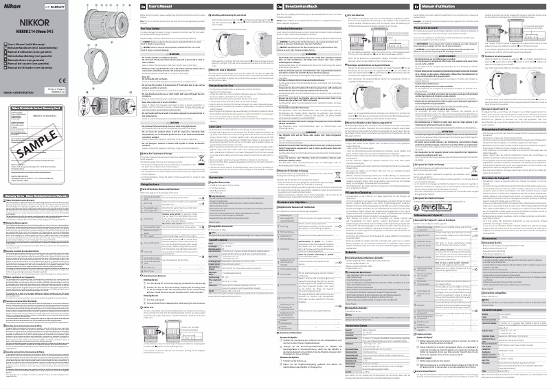 Image de la première page du manuel de l'appareil NIKKOR Z 14-30mm f4 S