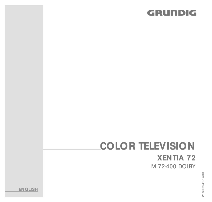 Page 1 de la notice Manuel utilisateur Grundig Xentia 72 M 72 400 DOLBY