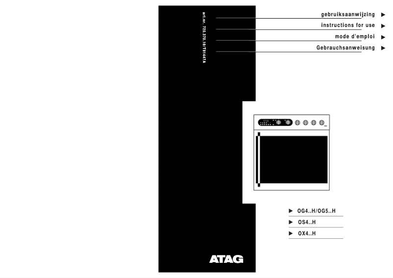 Page n°1 - Manuel utilisateur Atag OX411D5E