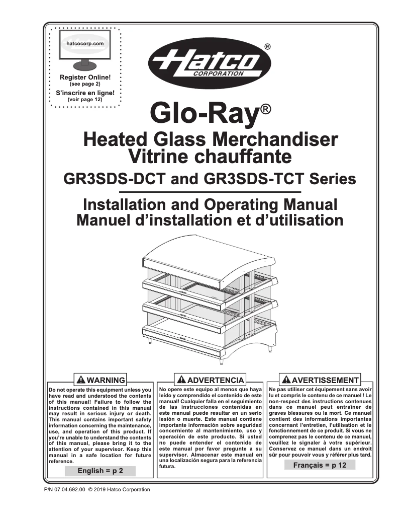 Image de la première page du manuel de l'appareil Glo-Ray GRBW-42