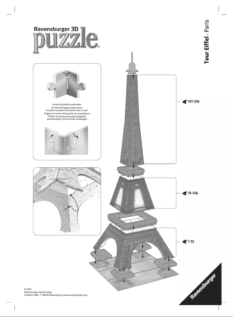 Page n°1 - Manuel utilisateur Ravensburger Tour Eiffel Paris