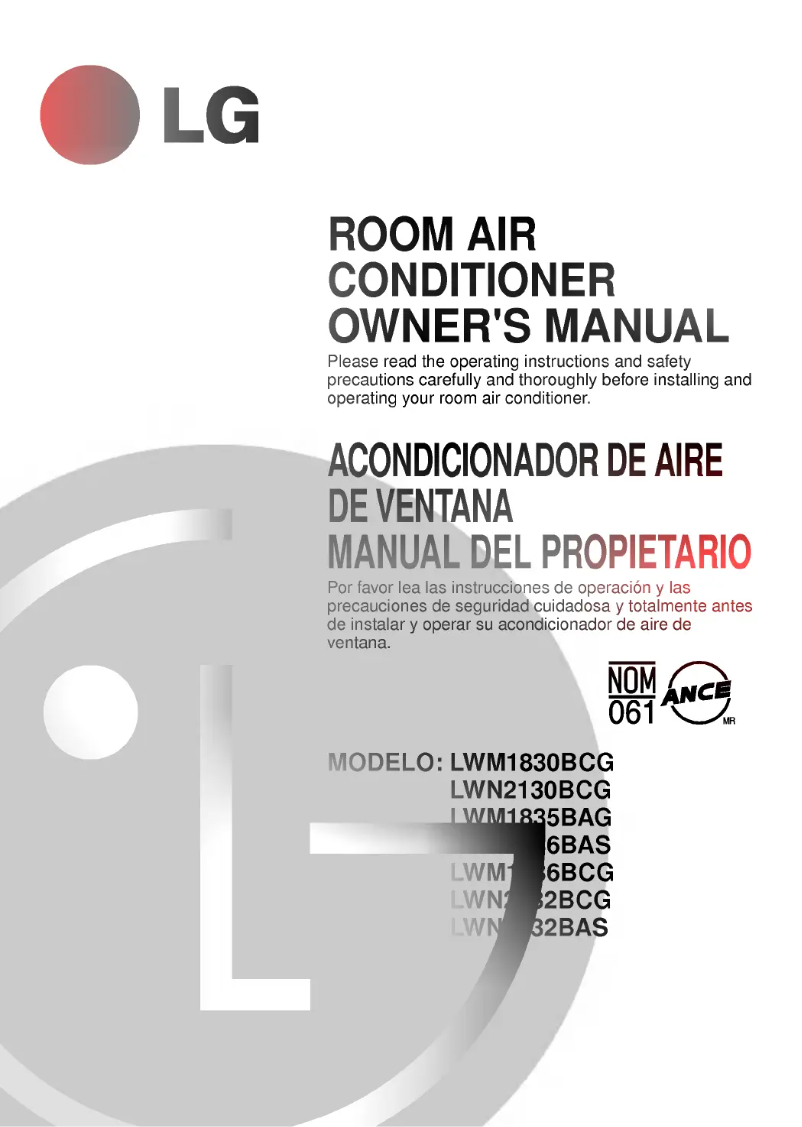 Page 1 de la notice Manuel utilisateur LG LWN2432BCG