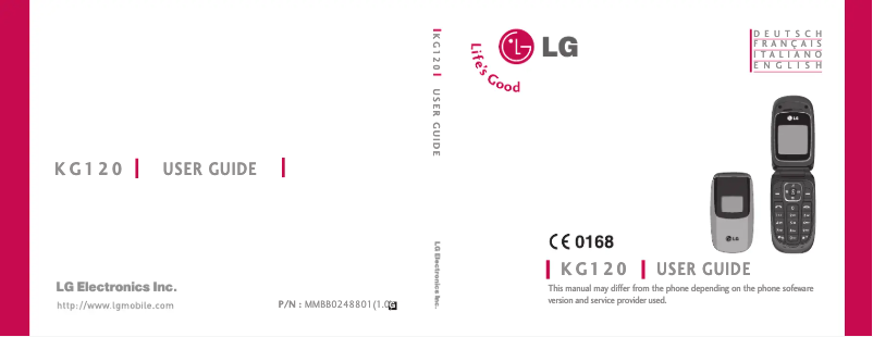 Page n°1 - Manuel utilisateur LG KG120