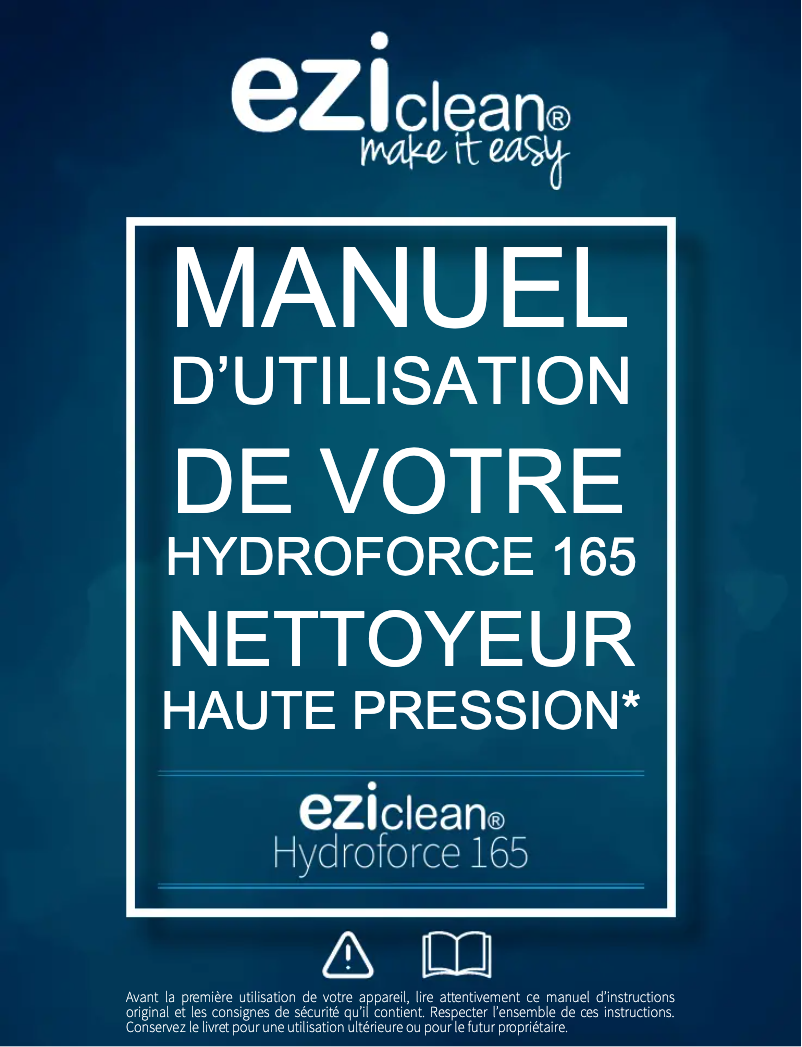 Page 1 de la notice Manuel utilisateur EZIclean Hydroforce 165