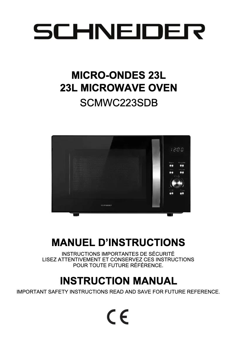 Image de la première page du manuel de l'appareil SCMWC223SDB