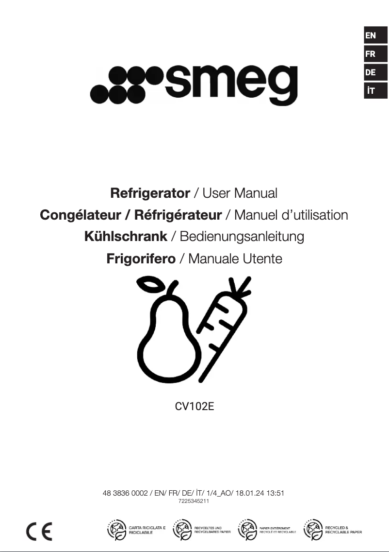 Image de la première page du manuel de l'appareil CV102E
