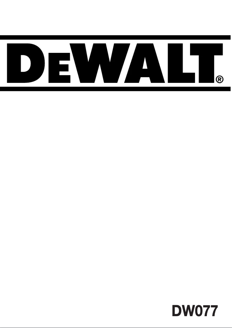 Page n°1 - Manuel utilisateur DeWalt DW077