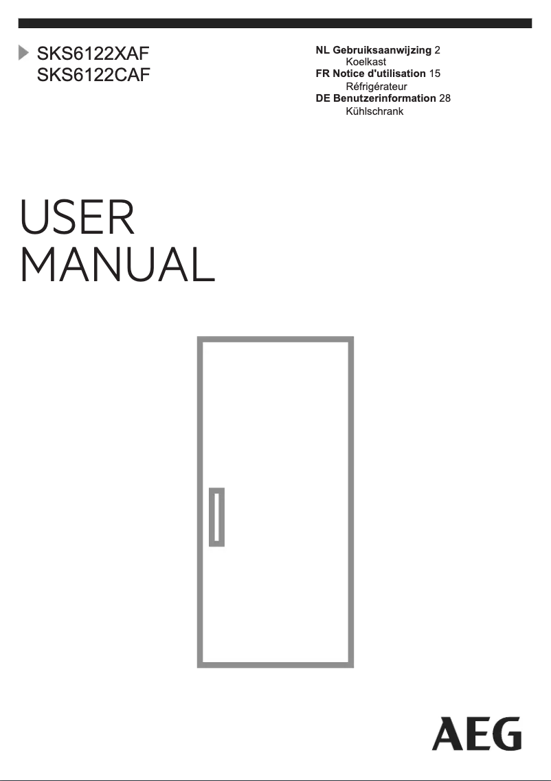 Page 1 de la notice Manuel utilisateur AEG SKS6122XAF