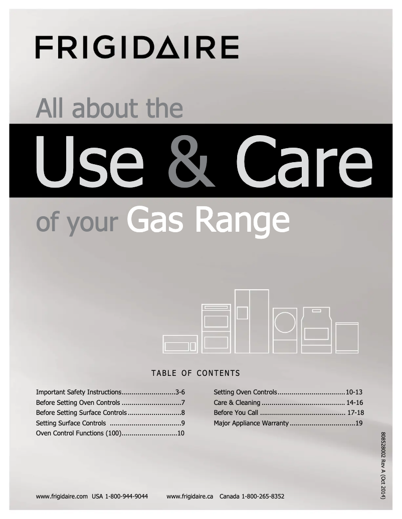 Page 1 de la notice Manuel utilisateur Frigidaire FFGF3015L