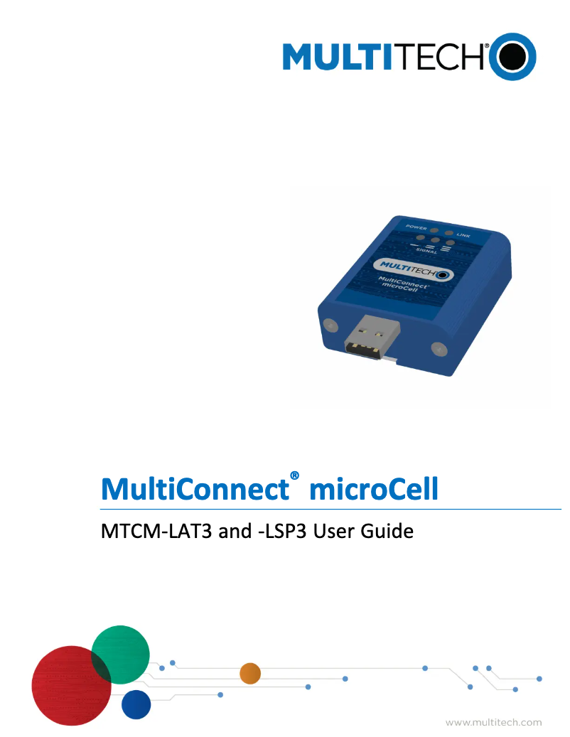 Page n°1 - Manuel utilisateur Multitech MultiConnect microCell
