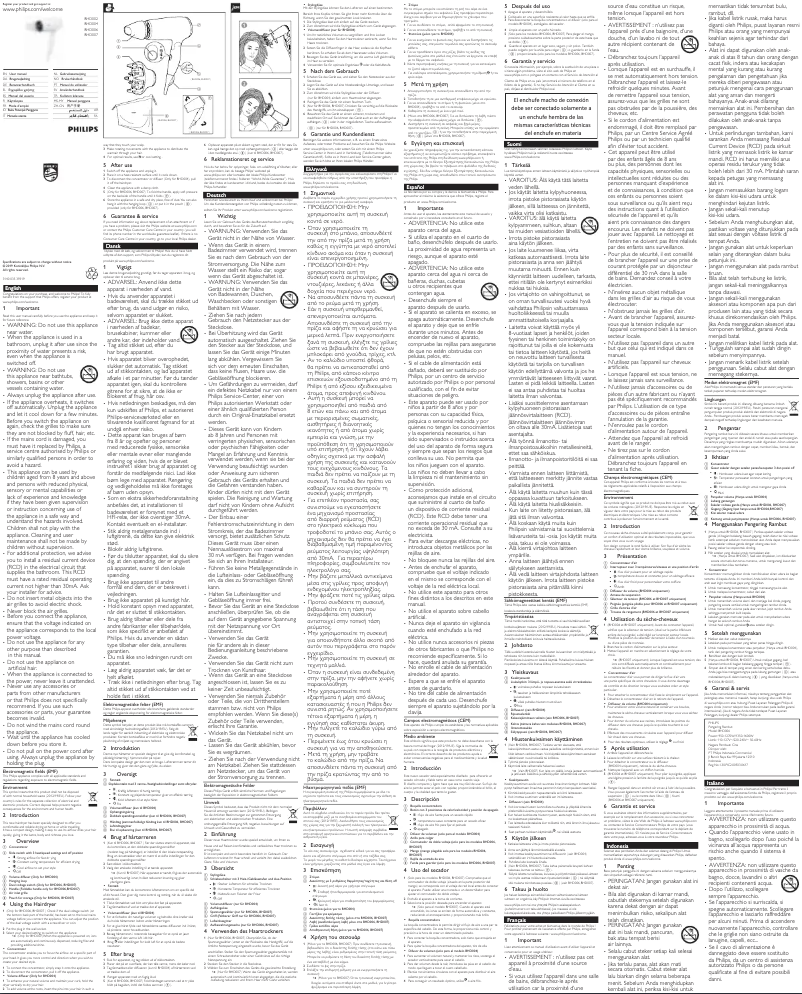Page 1 of the manual User Manual Philips EssentialCare BHD007