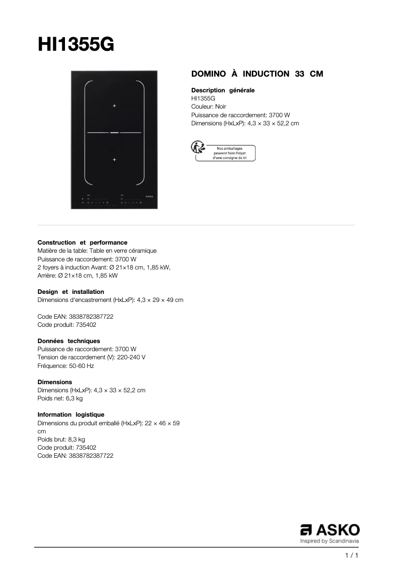 Image de la première page du manuel de l'appareil HI1355G