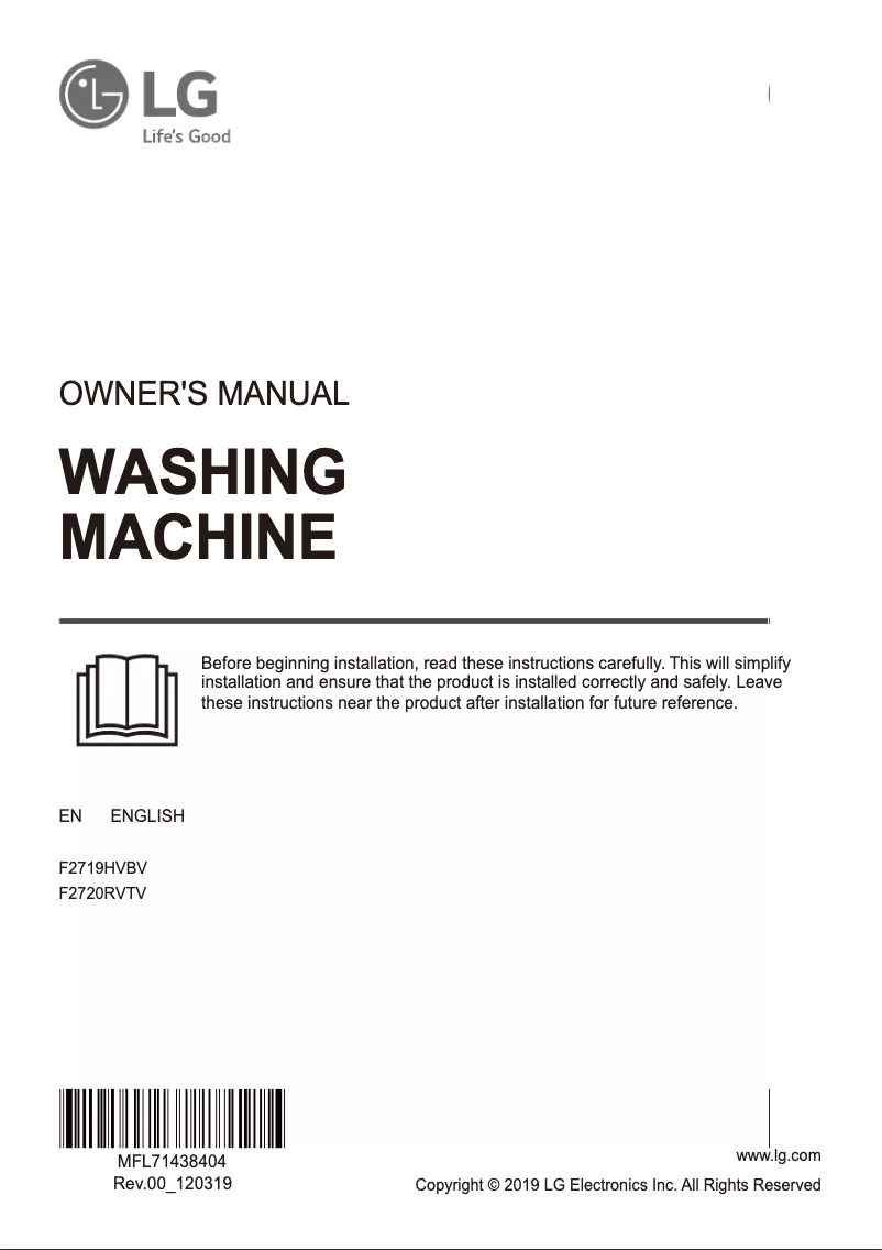 Image de la première page du manuel de l'appareil F2720RVTV