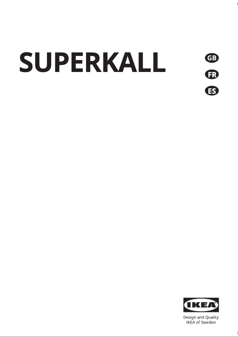 Page 1 de la notice Manuel utilisateur Ikea SUPERKALL 104.621.56