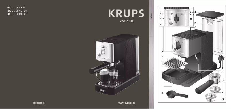 Página 1 del manual Manual de usuario Krups XP344
