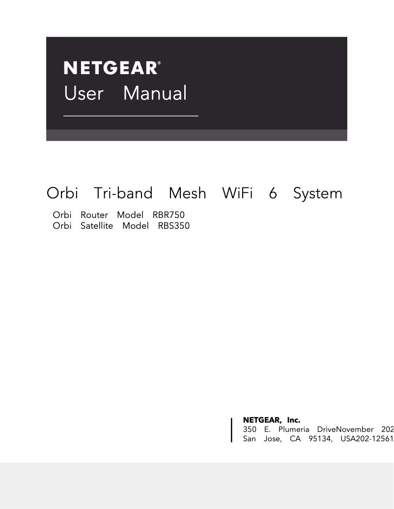 Page n°1 - Manuel utilisateur Netgear Orbi RBK652S