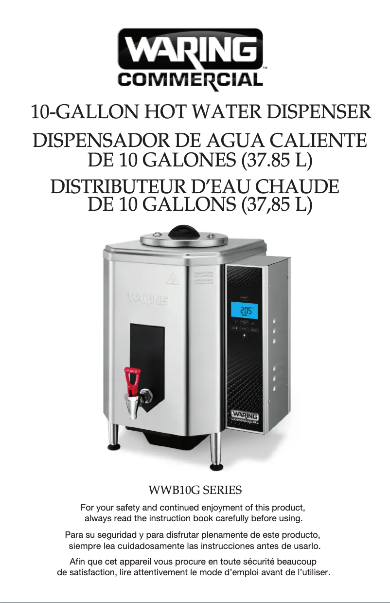 Page 1 de la notice Manuel utilisateur Waring Commercial WWB10GB