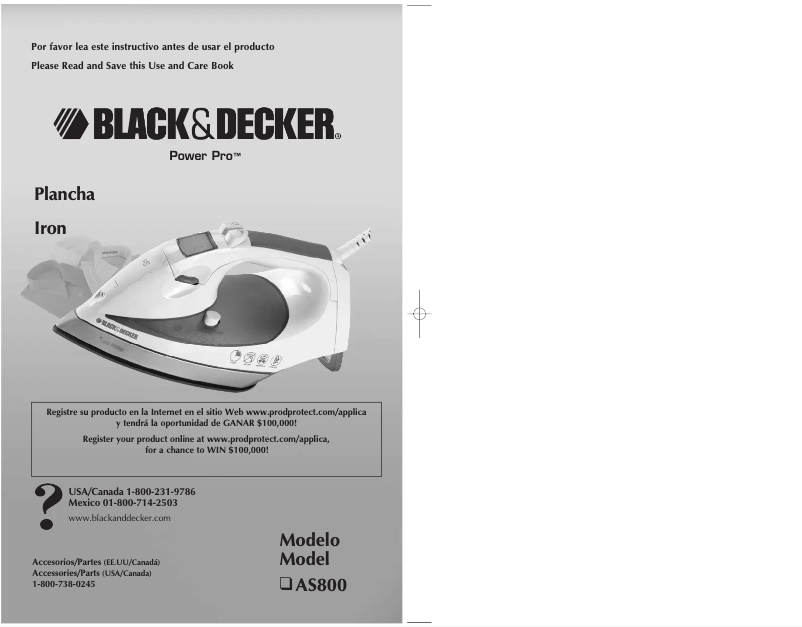 Page n°1 - Manuel utilisateur Black & Decker AS800