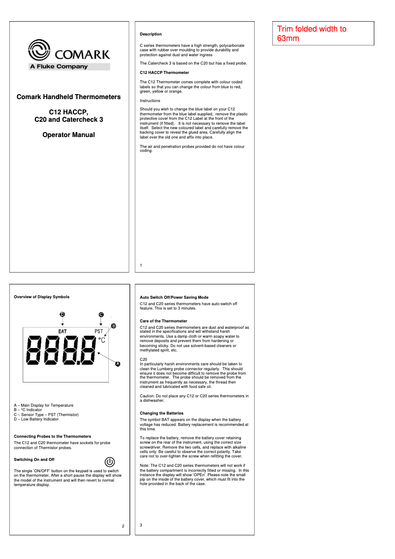 Image de la première page du manuel de l'appareil C12