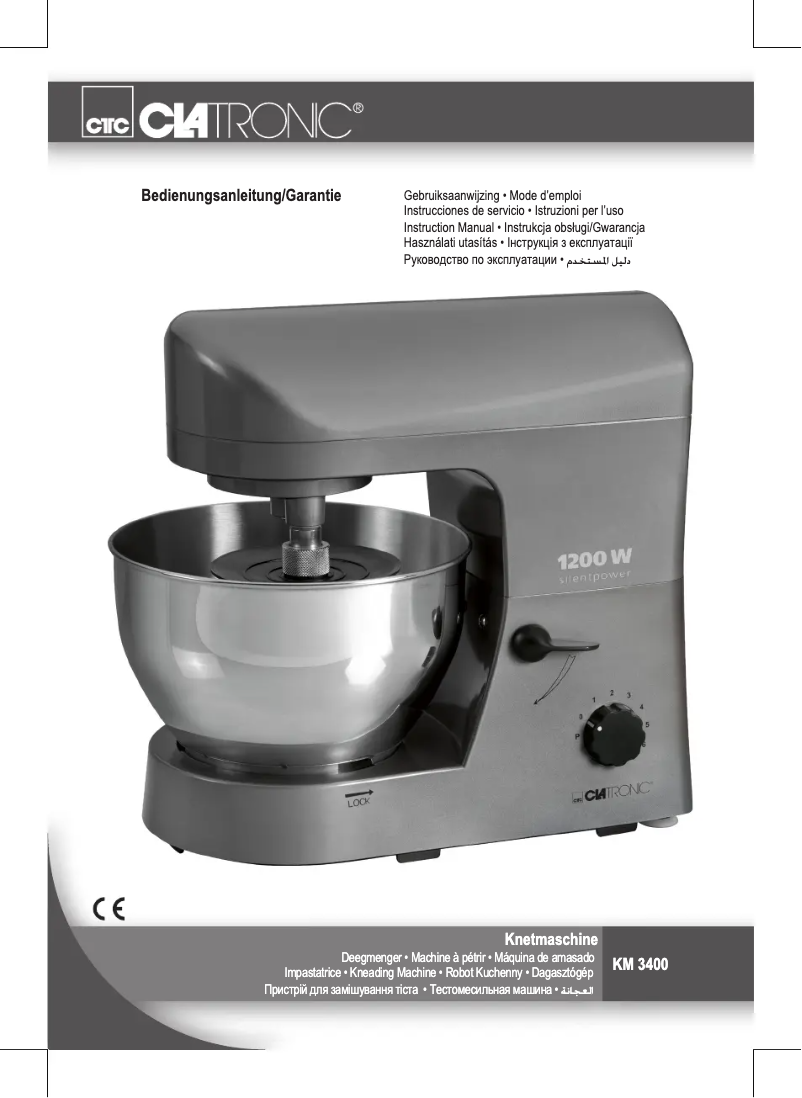 Page 1 de la notice Manuel utilisateur Clatronic KM 3400