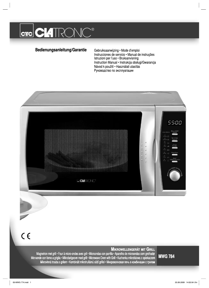 Page 1 de la notice Manuel utilisateur Clatronic MWG 780