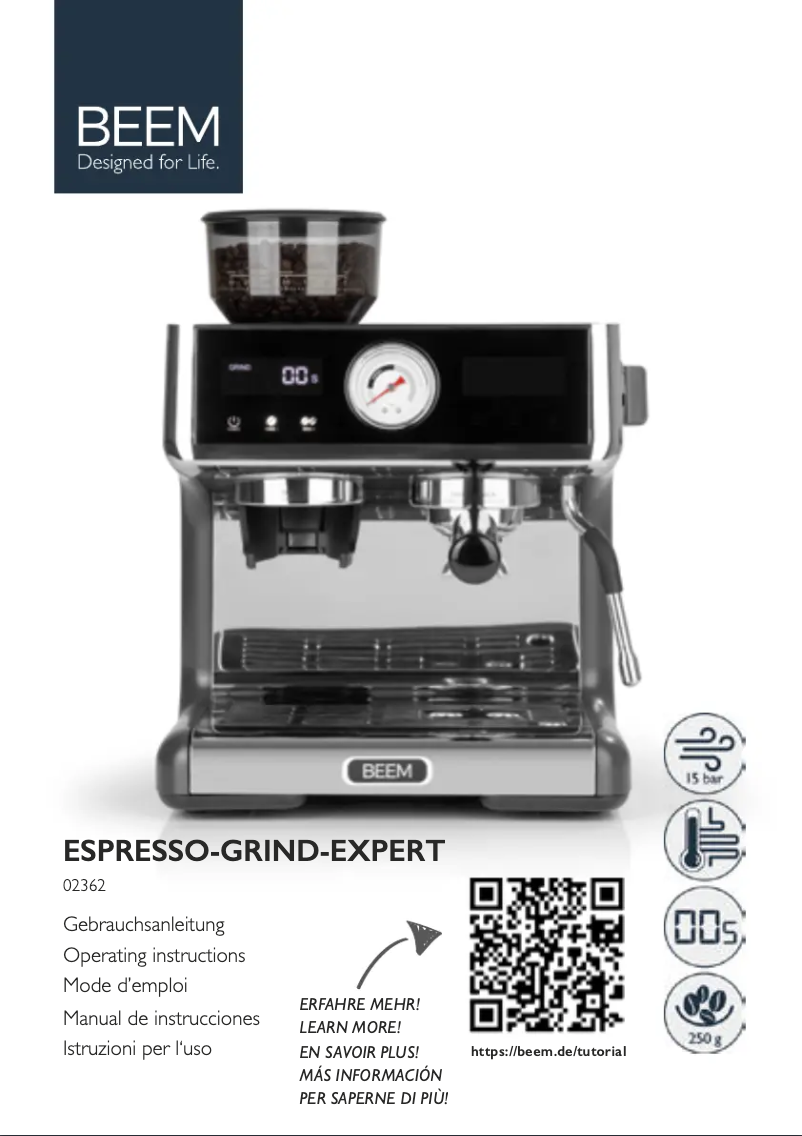 Image de la première page du manuel de l'appareil Espresso Grind-Expert