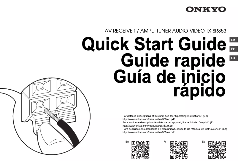 Page n°1 - Manuel utilisateur Onkyo TX-SR353