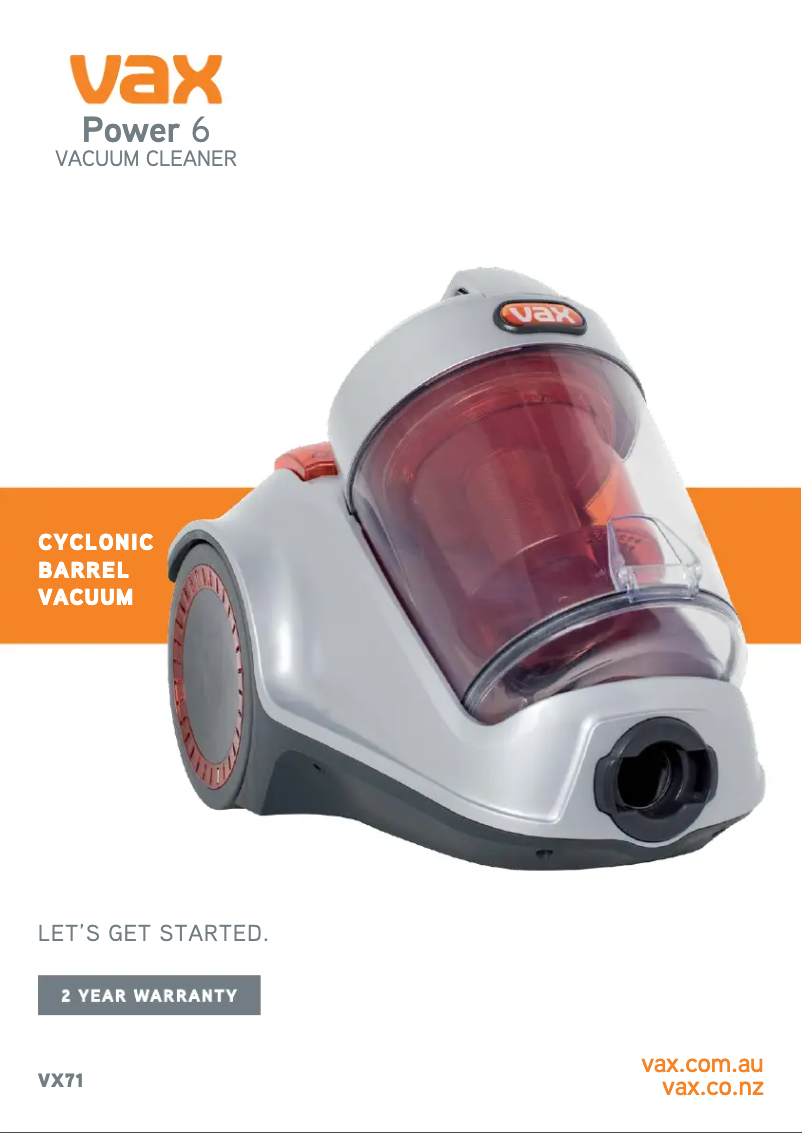 Imagen de la primera página del manual del dispositivo Power 6 VX71