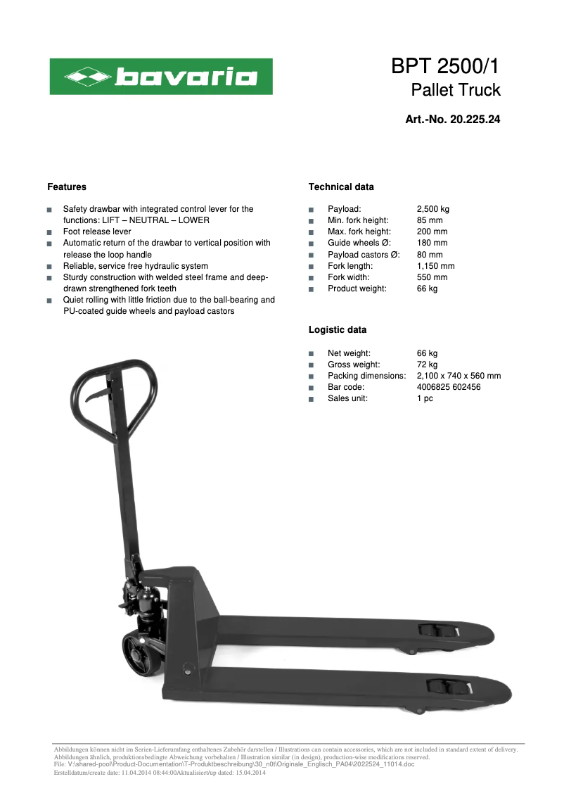 Página 1 del manual Manual de usuario Bavaria BPT 2500/1