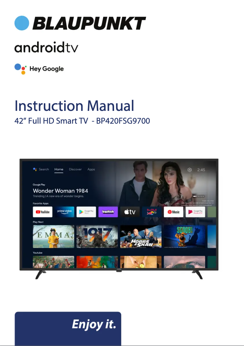 Page 1 of the manual User Manual Blaupunkt BP420FSG9700