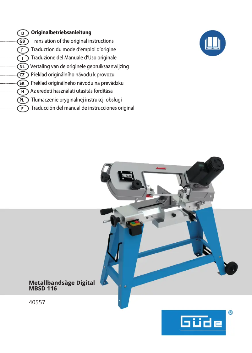 Page n°1 - Manuel utilisateur Güde MBSD 116