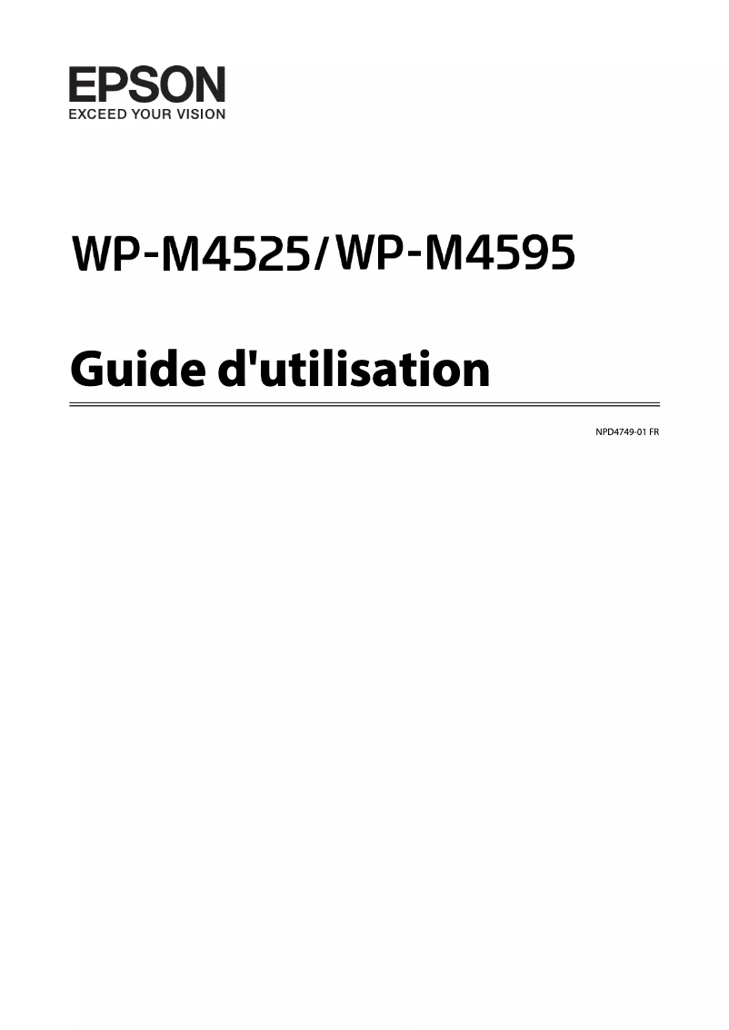 Page n°1 - Manuel utilisateur Epson WorkForce Pro WP-M4525 DNF