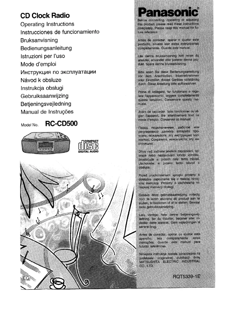 Page 1 de la notice Manuel utilisateur Panasonic RC-CD500