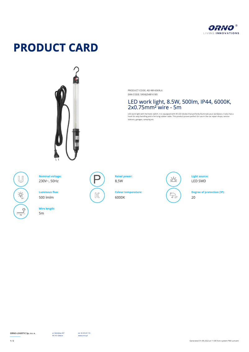 Image de la première page du manuel de l'appareil AD-NR-6069L6