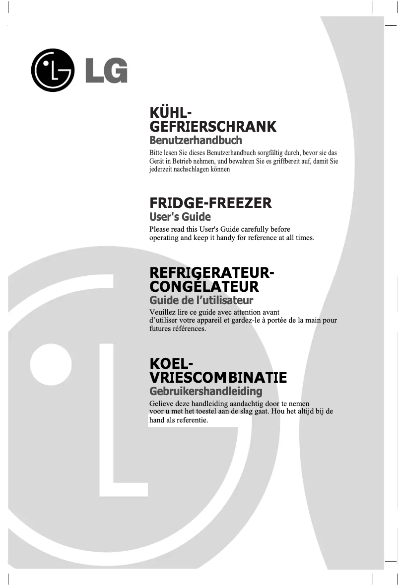 Page 1 de la notice Manuel utilisateur LG GR-D459BSGW