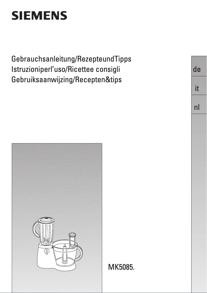 Page n°1 - Manuel utilisateur Siemens MK50850
