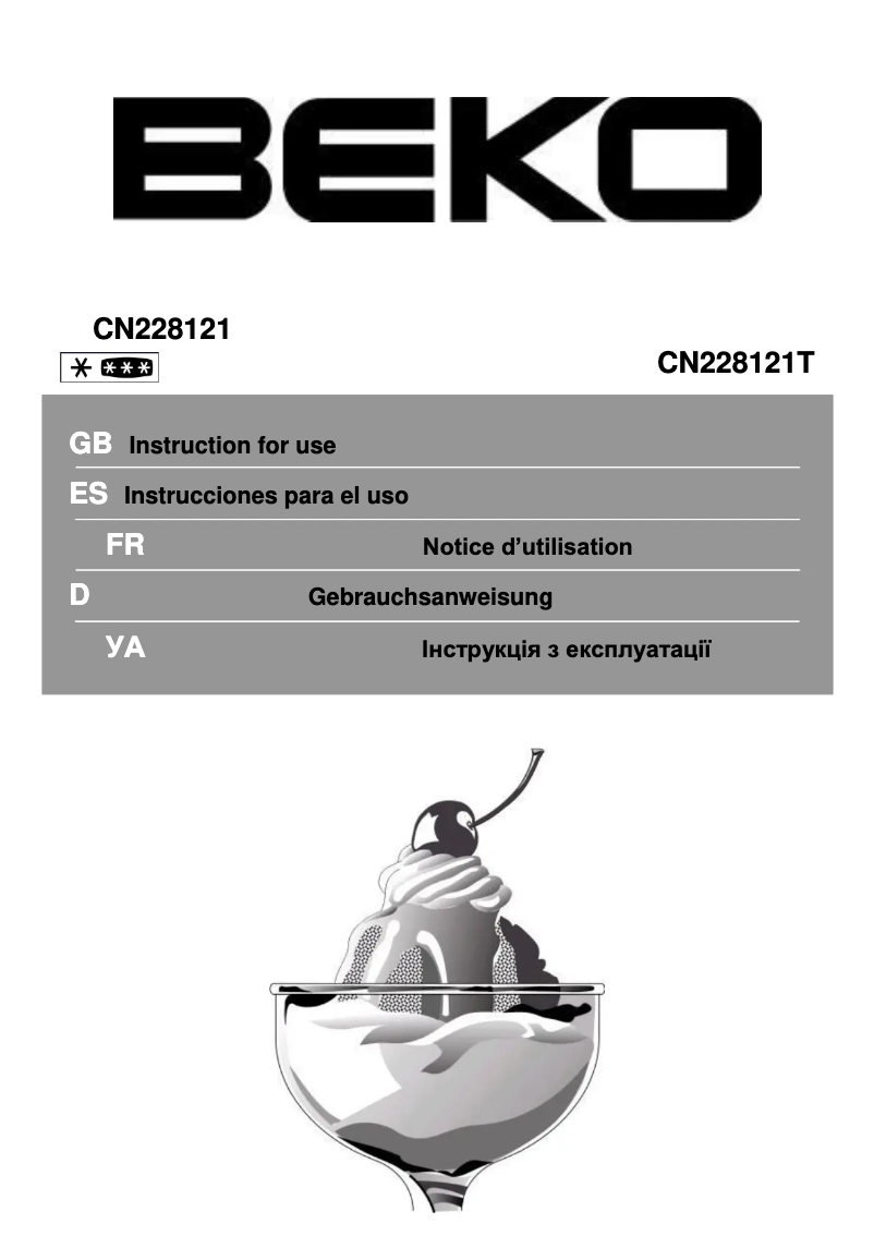 Page n°1 - Manuel utilisateur Beko CN228121T