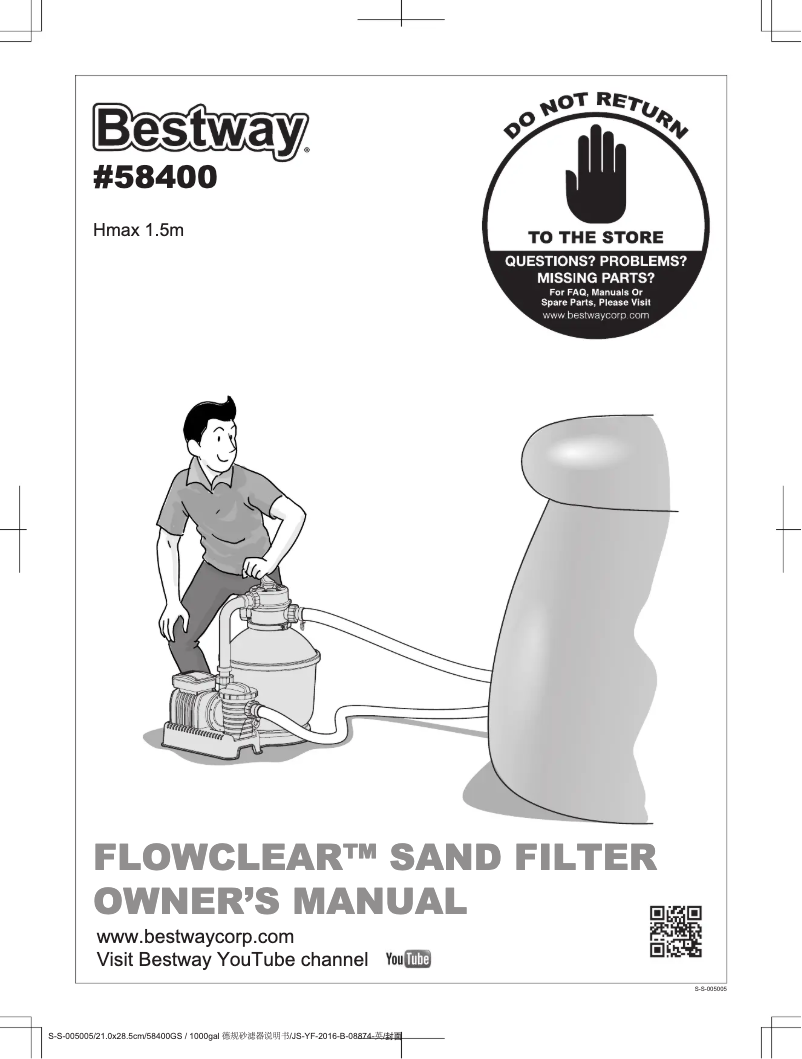 Page 1 de la notice Manuel utilisateur Bestway Flowclear 58400