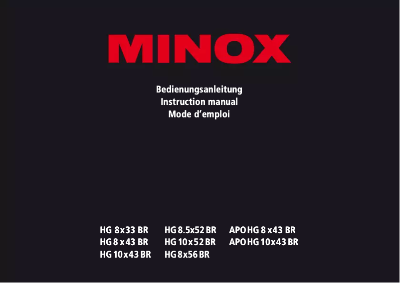 Page n°1 - Manuel utilisateur Minox HG 10x43 BR