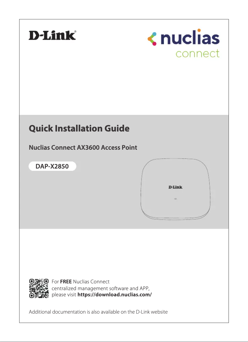 Page n°1 - Guide d'installation D-Link DAP-X2850