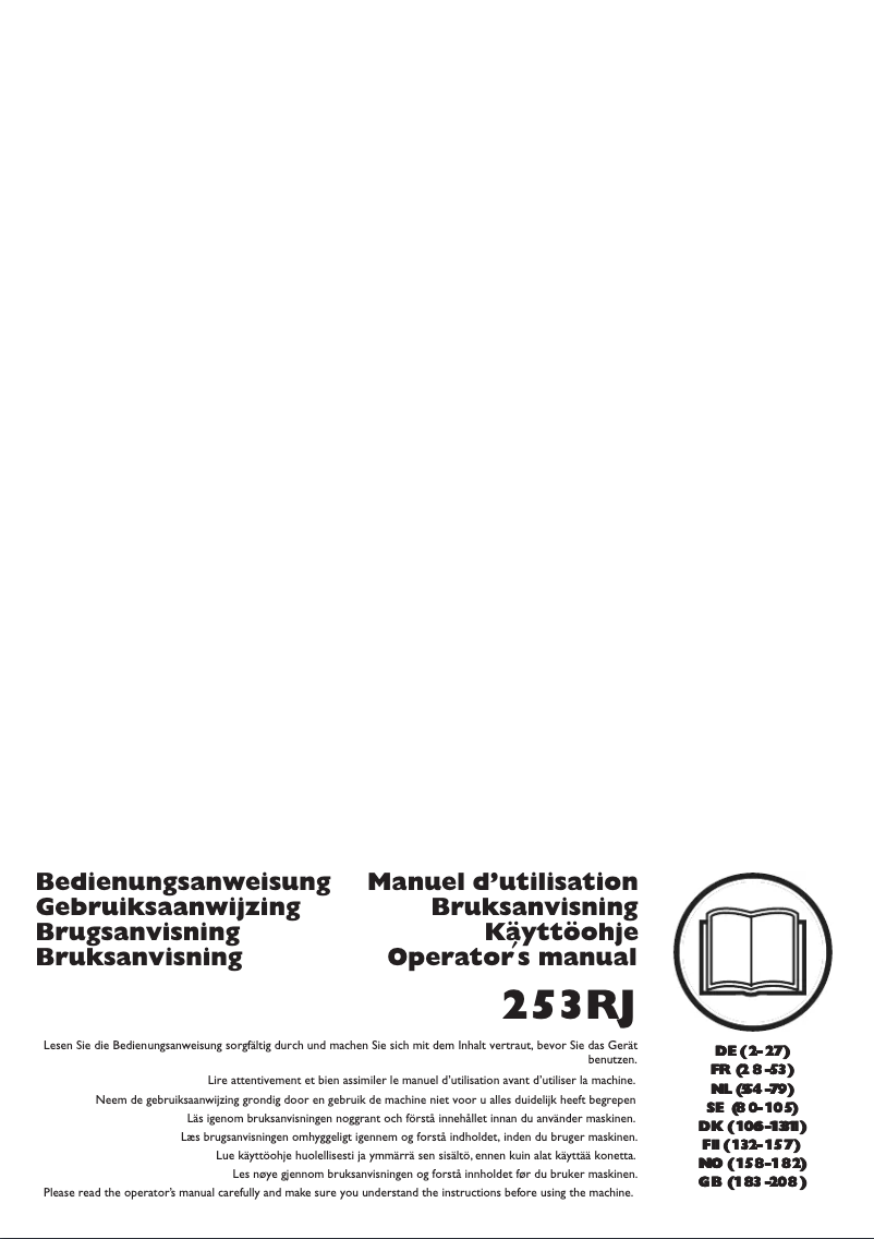 Page n°1 - Manuel utilisateur Husqvarna 253RJ