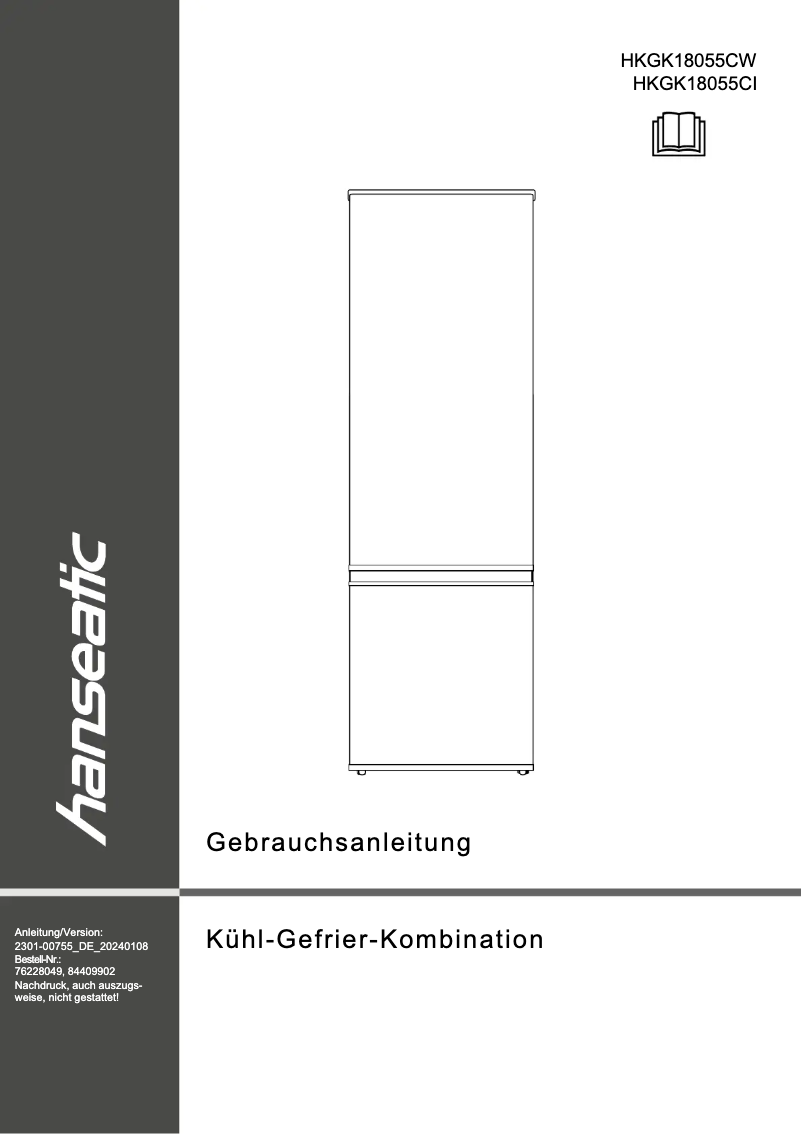 Imagen de la primera página del manual del dispositivo HKGK18055CW