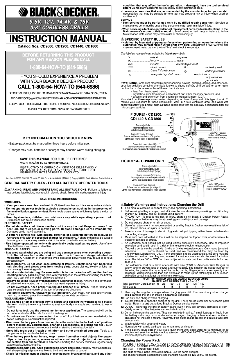 Page 1 de la notice Manuel utilisateur Black & Decker CD1440