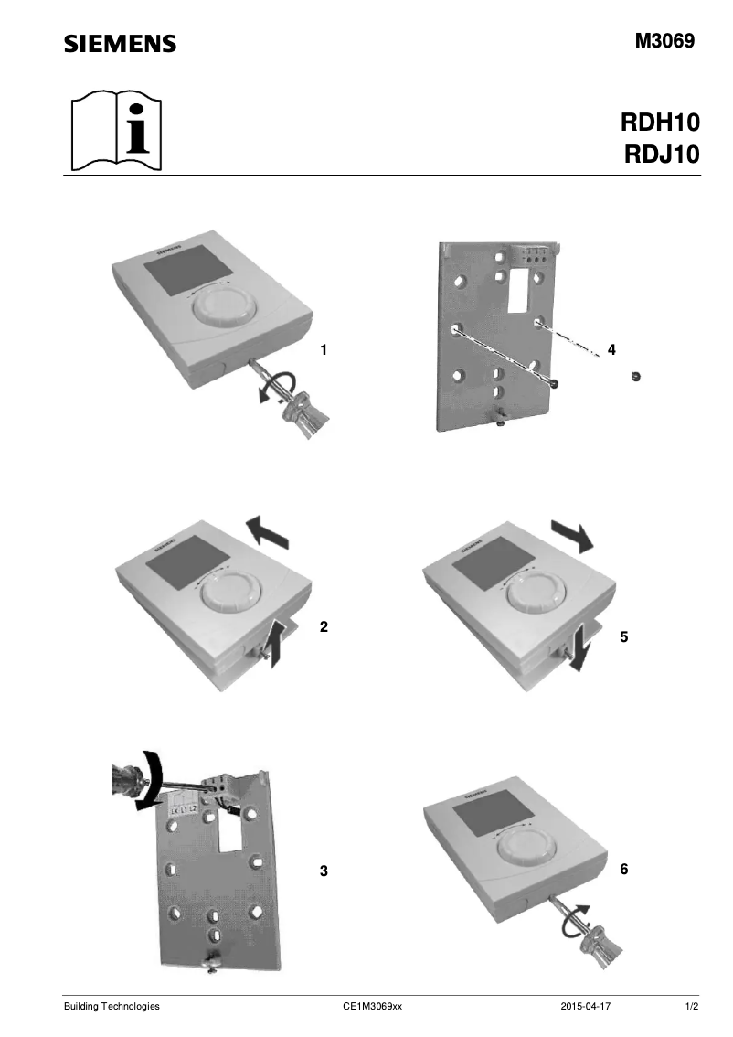 Page 1 de la notice Manuel utilisateur Siemens RDJ10