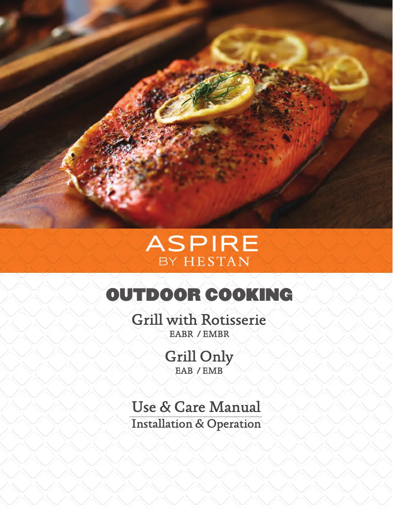 Page n°1 - Manuel d'utilisation et d'entretien Hestan Aspire EMBR36-NG-OR