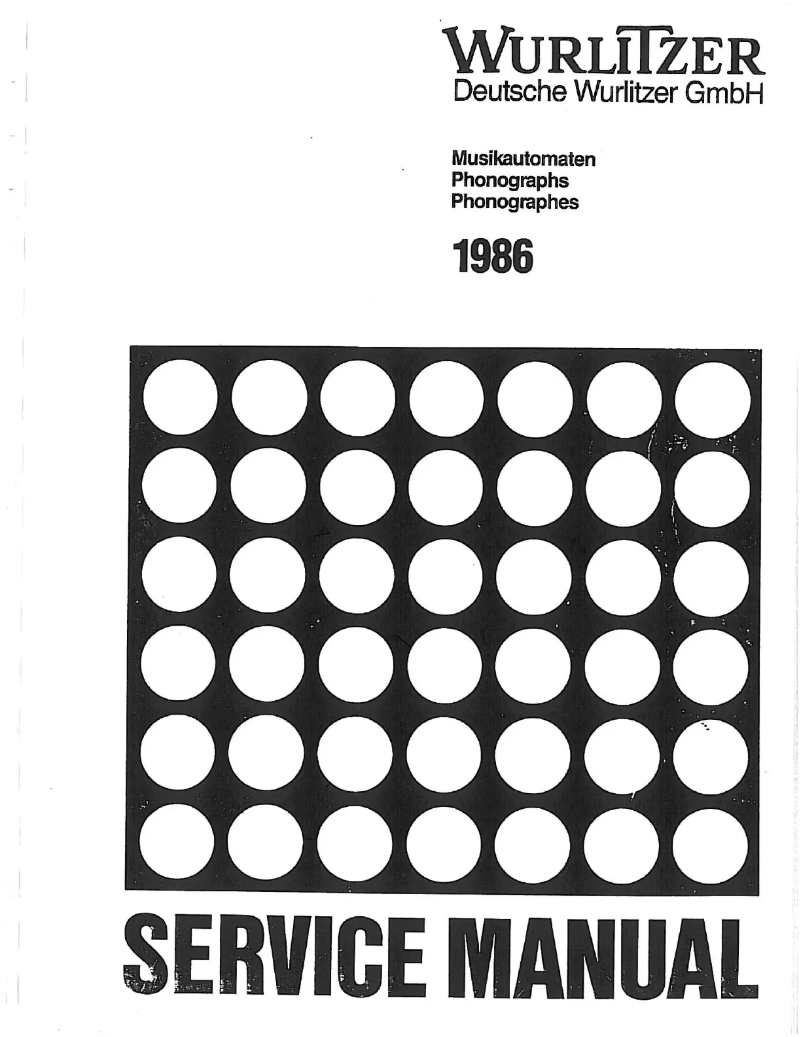 Page 1 de la notice Manuel utilisateur Wurlitzer Fuego (1986)